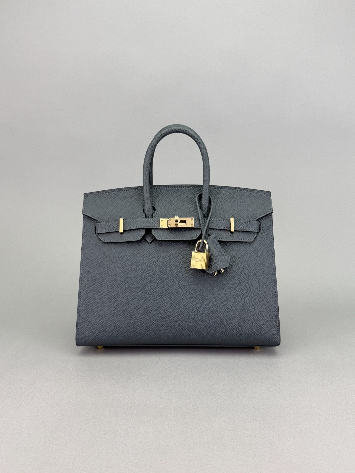 Hermes Birkin 25 Sellier Epsom Gris Misty Permabrass Gold Hardware K Stamp 2025