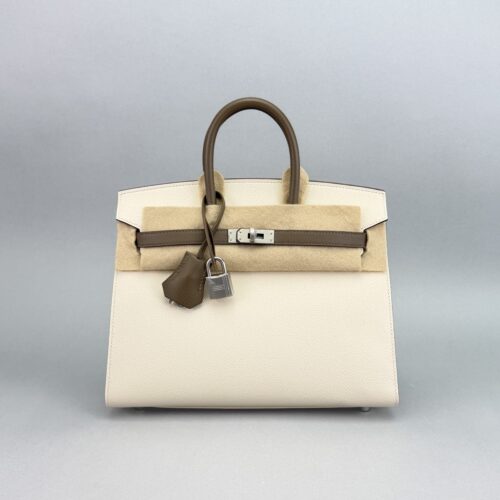 Hermes Birkin 25 Sellier Epsom HSS Craie/ Etoupe Brushed Palladium Z Stamp 2021