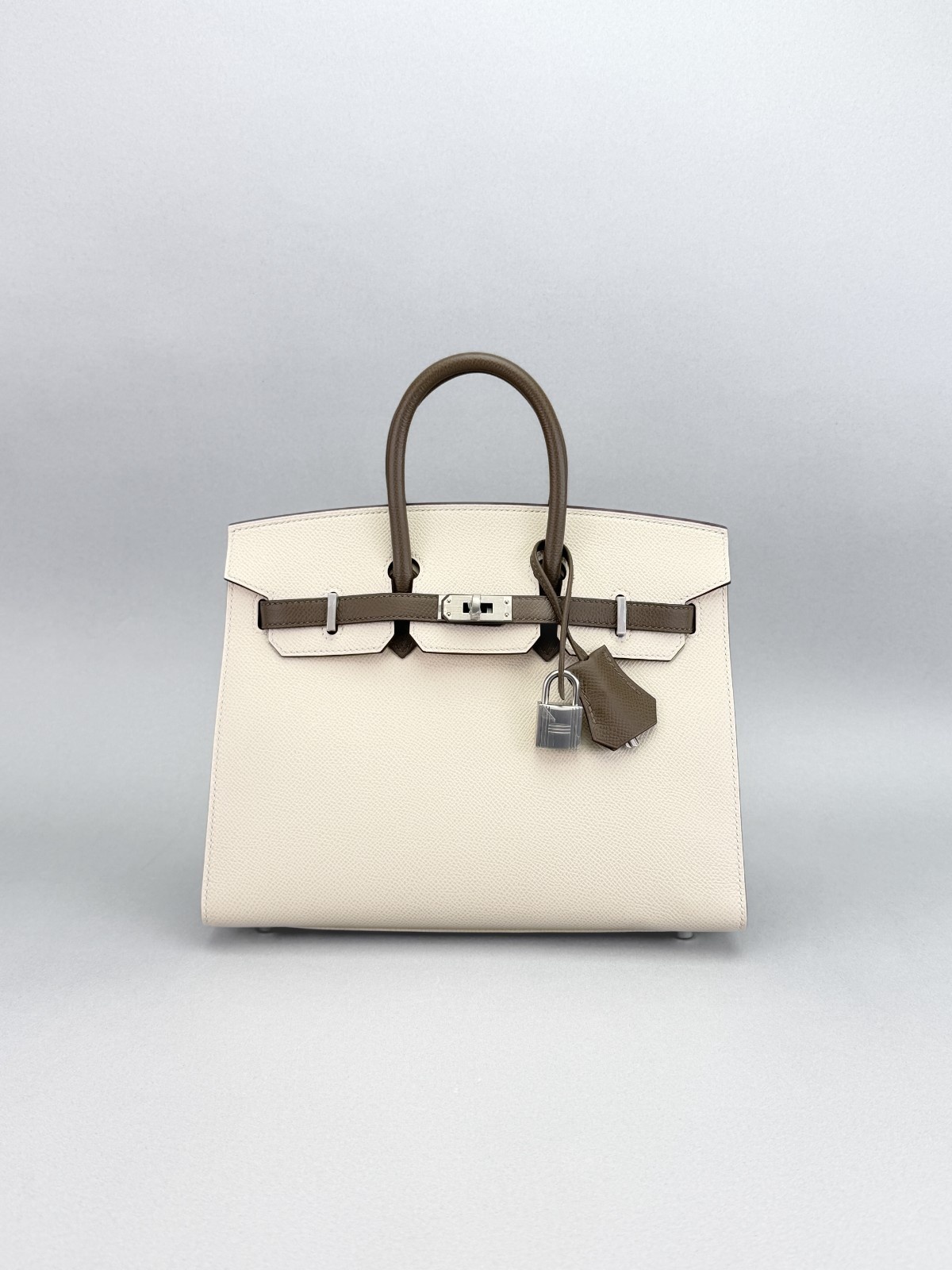 Hermes Birkin 25 Sellier Epsom HSS Craie/ Etoupe Brushed Palladium Z Stamp 2021