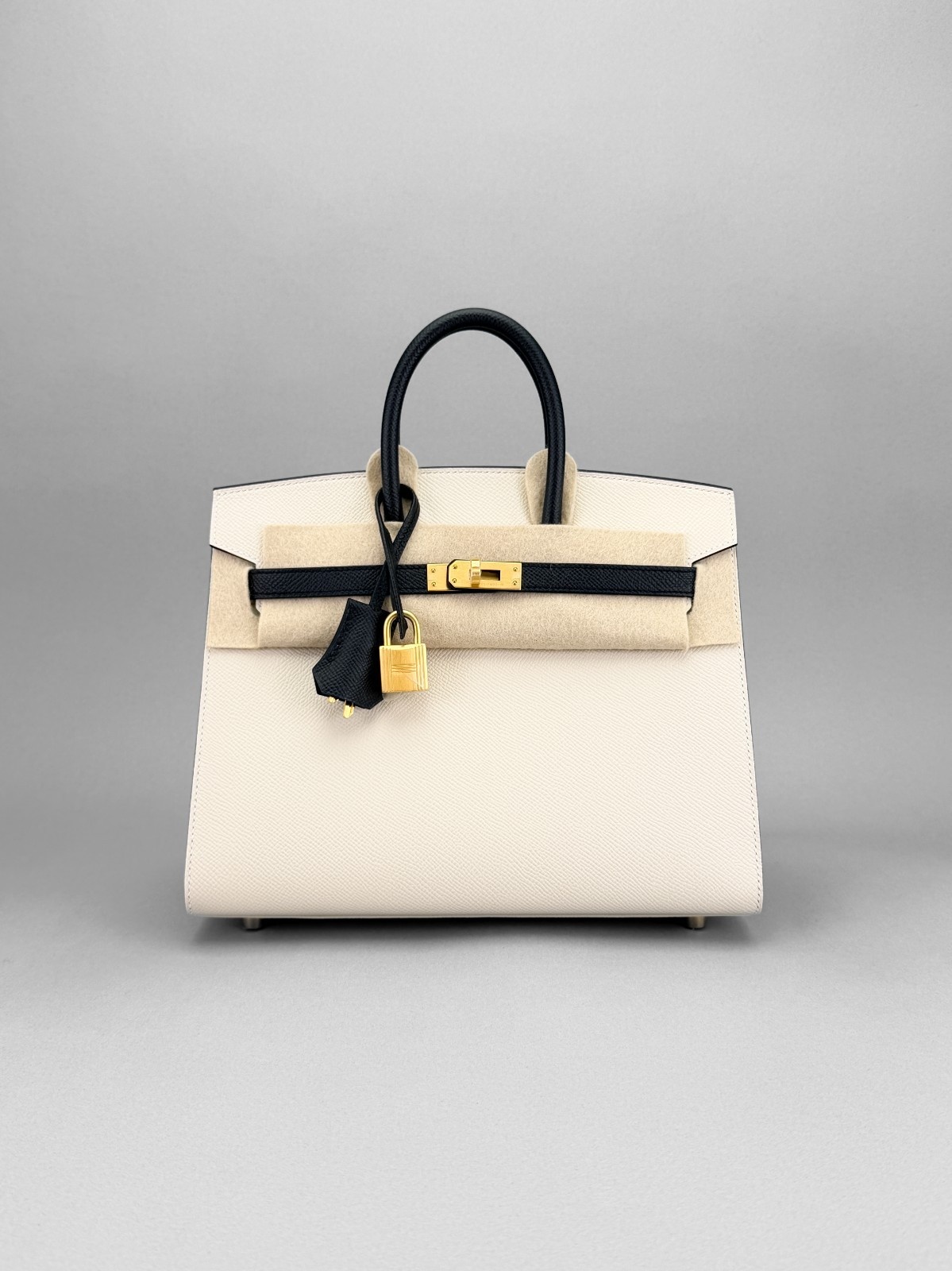 Hermes Birkin 25 Sellier Epsom HSS Panda Craie & Black Brushed Gold Hardware W
