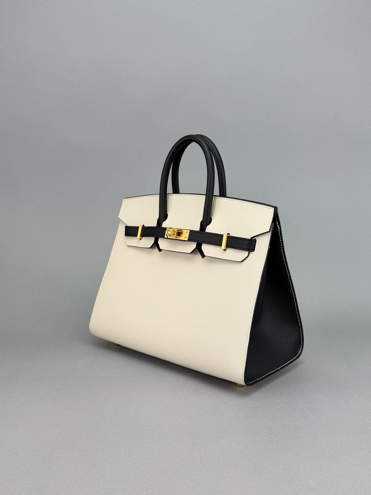 Hermes Birkin 25 Sellier Epsom HSS Panda Craie & Black Brushed Gold Hardware W