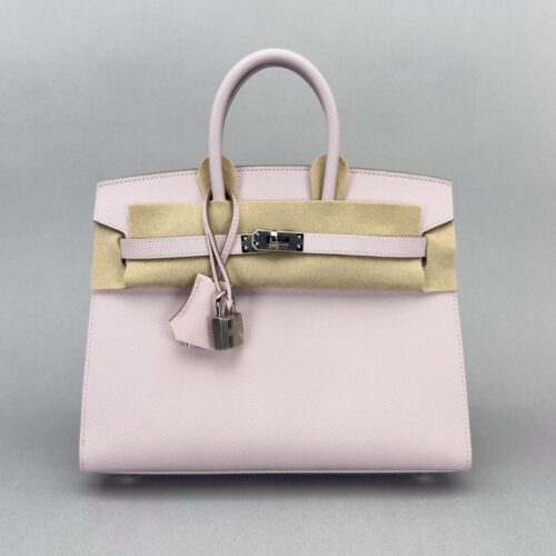 Hermes Birkin 25 Sellier Epsom Mauve Pale Palladium Hardware W Stamp 2024