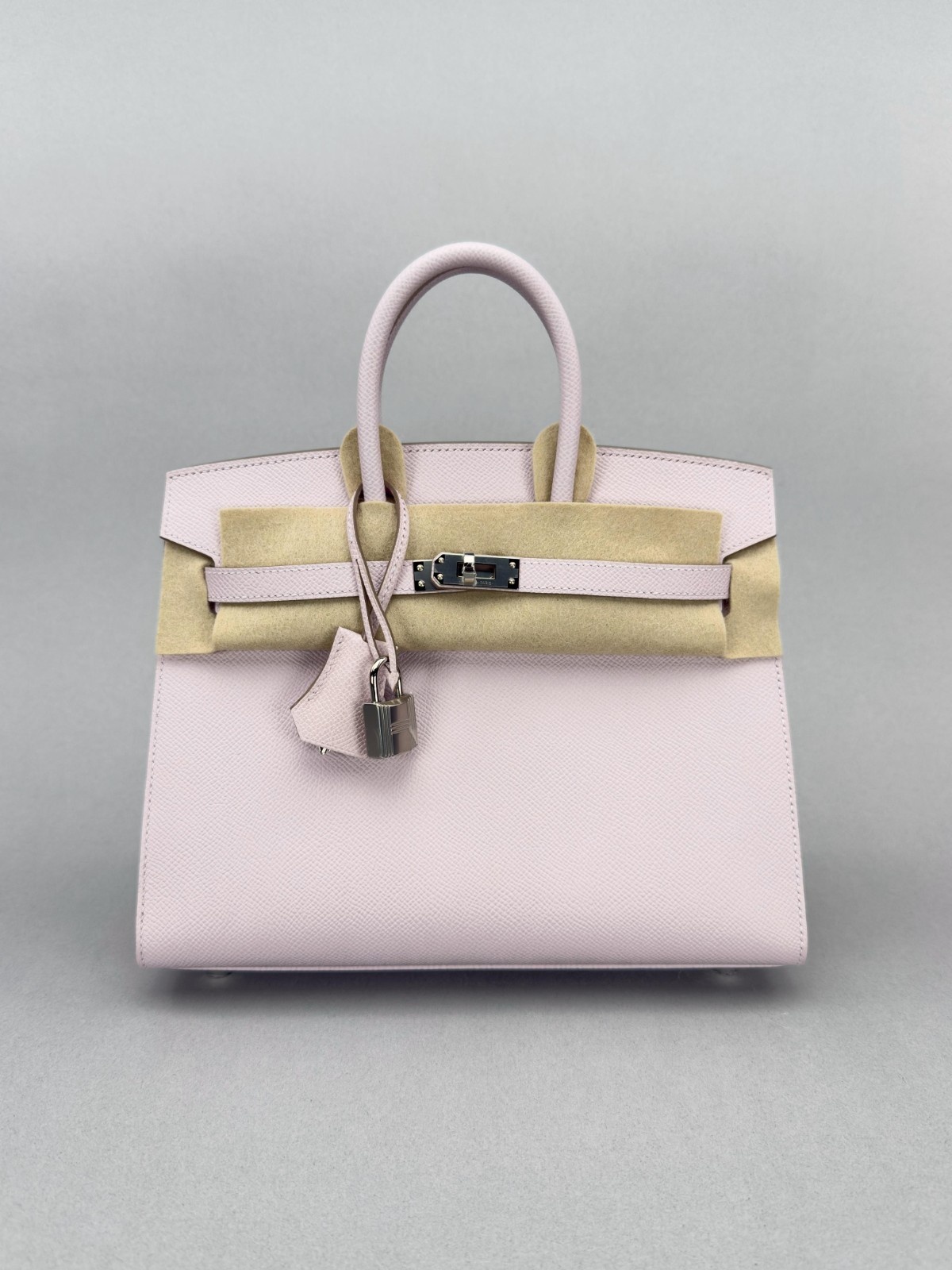 Hermes Birkin 25 Sellier Epsom Mauve Pale Palladium Hardware W Stamp 2024