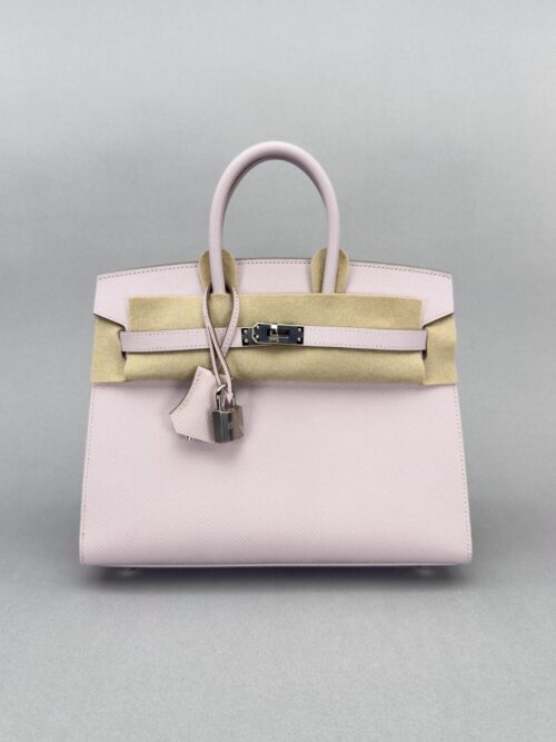 Hermes Birkin 25 Sellier Epsom Mauve Pale Palladium Hardware W Stamp 2024