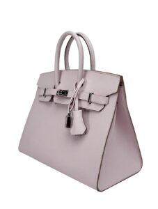 Hermes Birkin 25 Sellier Epsom Mauve Pale Palladium Hardware W Stamp 2024