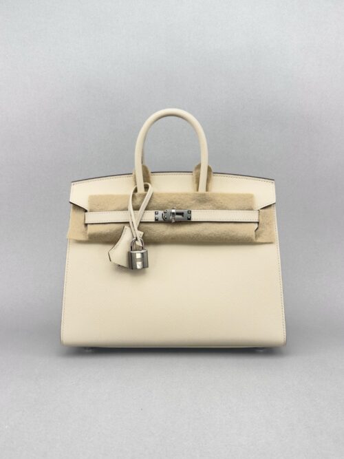 Hermes Birkin 25 Sellier Epsom Nata Palladium Hardware B Stamp 2023