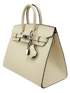 Hermes Birkin 25 Sellier Epsom Nata Palladium Hardware B Stamp 2023