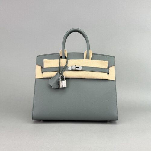 Hermes Birkin 25 Sellier Epsom Vert Amande Palladium Hardware K Stamp 2025