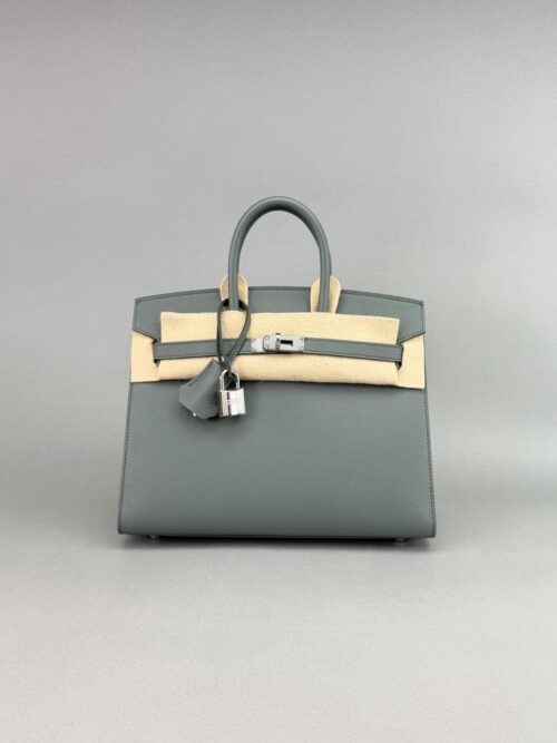 Hermes Birkin 25 Sellier Epsom Vert Amande Palladium Hardware K Stamp 2025