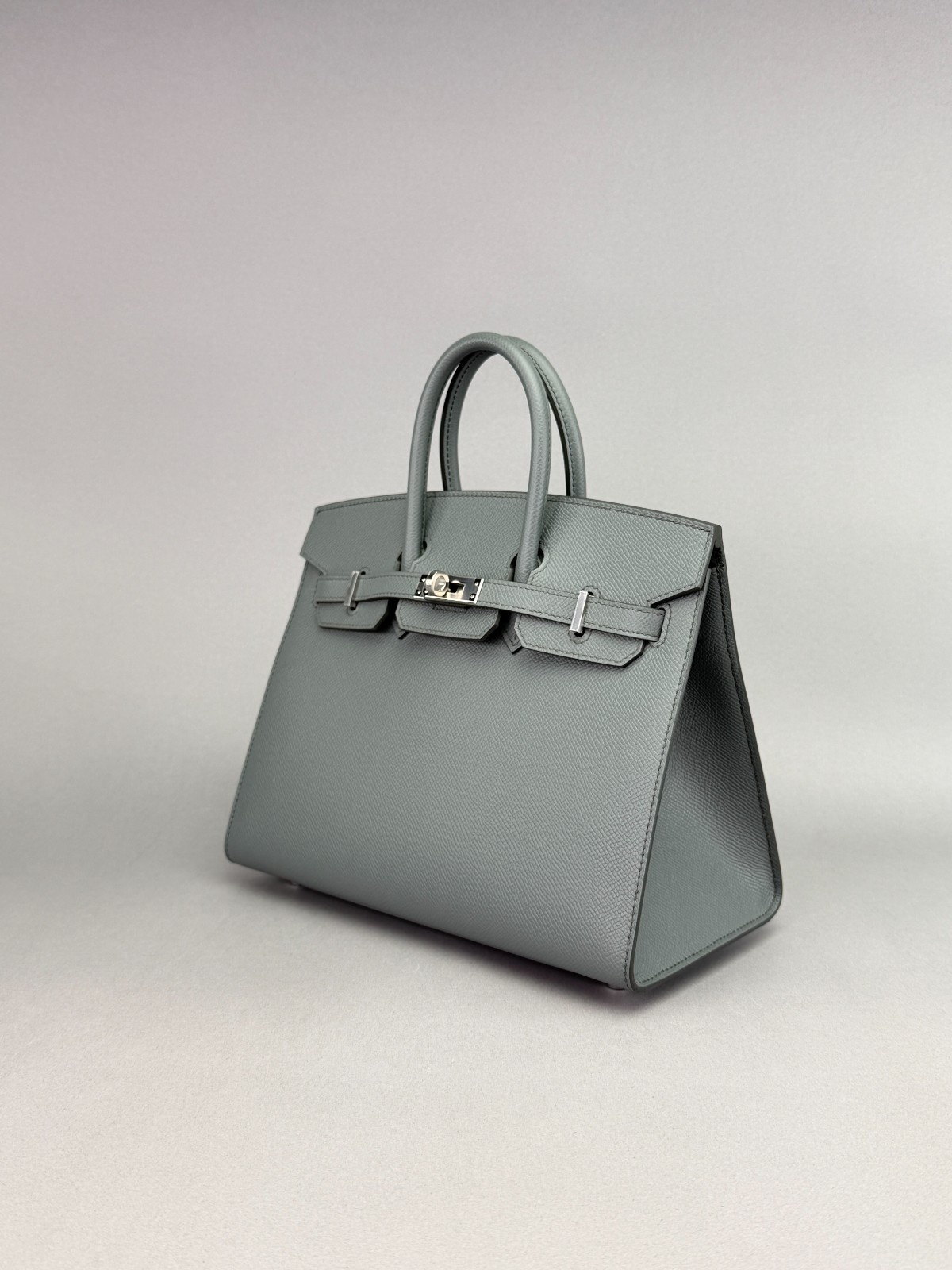Hermes Birkin 25 Sellier Epsom Vert Amande Palladium Hardware K Stamp 2025