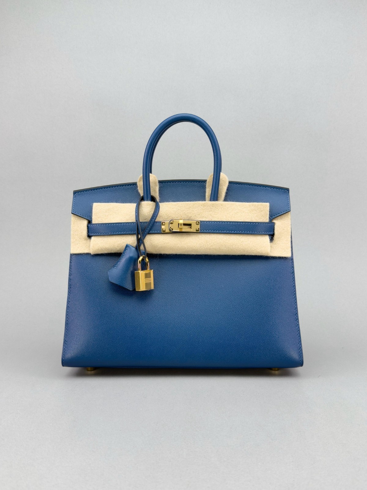 Hermes Birkin 25 Sellier Madame Deep Blue Gold Hardware W Stamp 2024