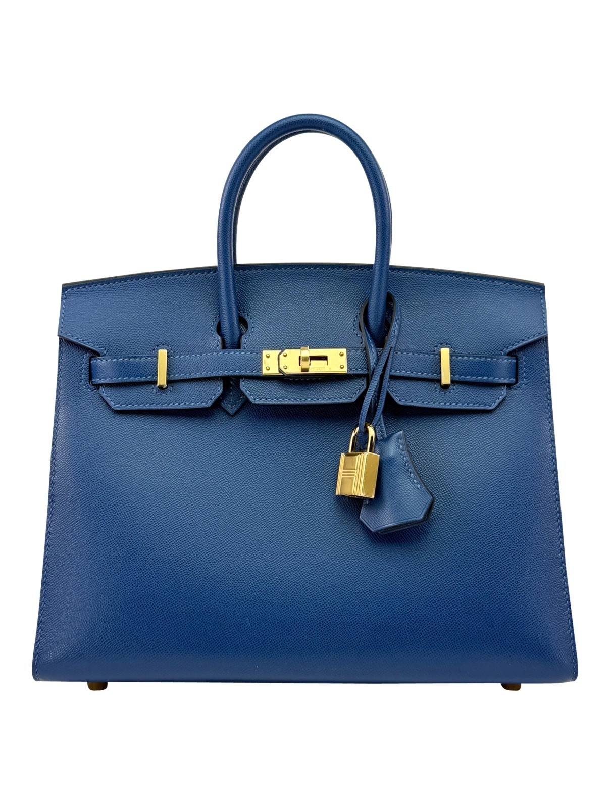 Hermes Birkin 25 Sellier Madame Deep Blue Gold Hardware W Stamp 2024