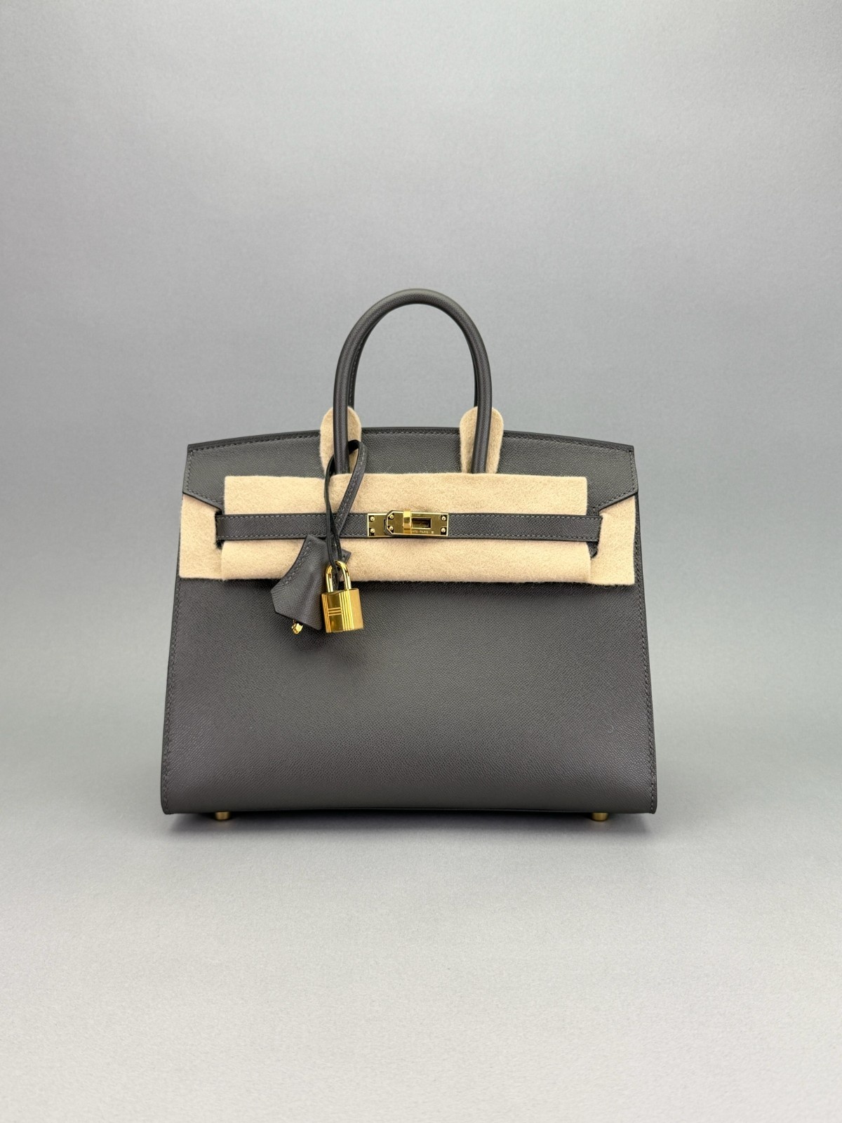 Hermes Birkin 25 Sellier Madame Gris Graphite Gold Hardware W Stamp 2024