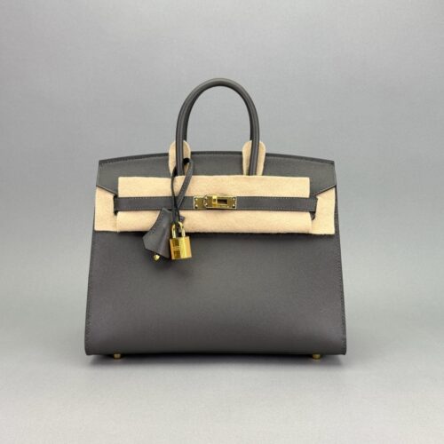 Hermes Birkin 25 Sellier Madame Gris Graphite Gold Hardware W Stamp 2024