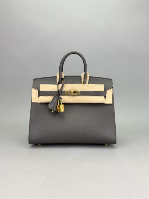 Hermes Birkin 25 Sellier Madame Gris Graphite Gold Hardware W Stamp 2024
