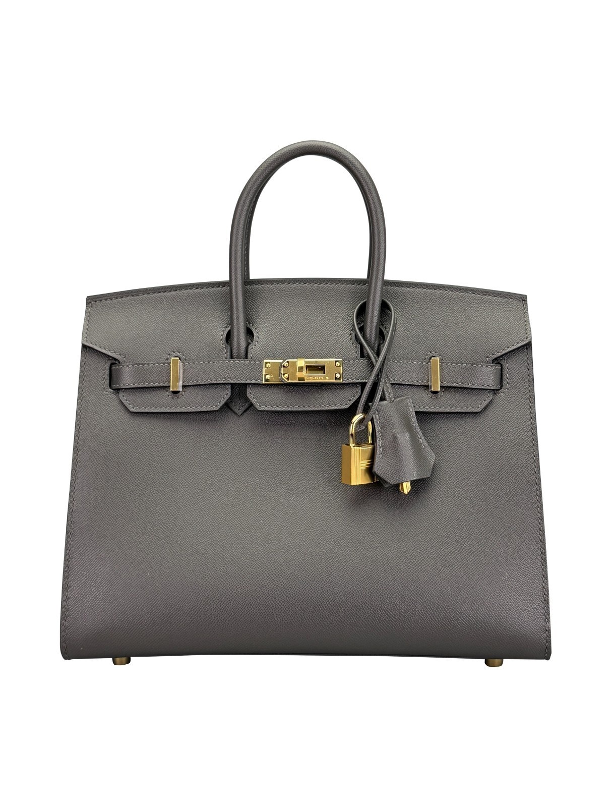 Hermes Birkin 25 Sellier Madame Gris Graphite Gold Hardware W Stamp 2024