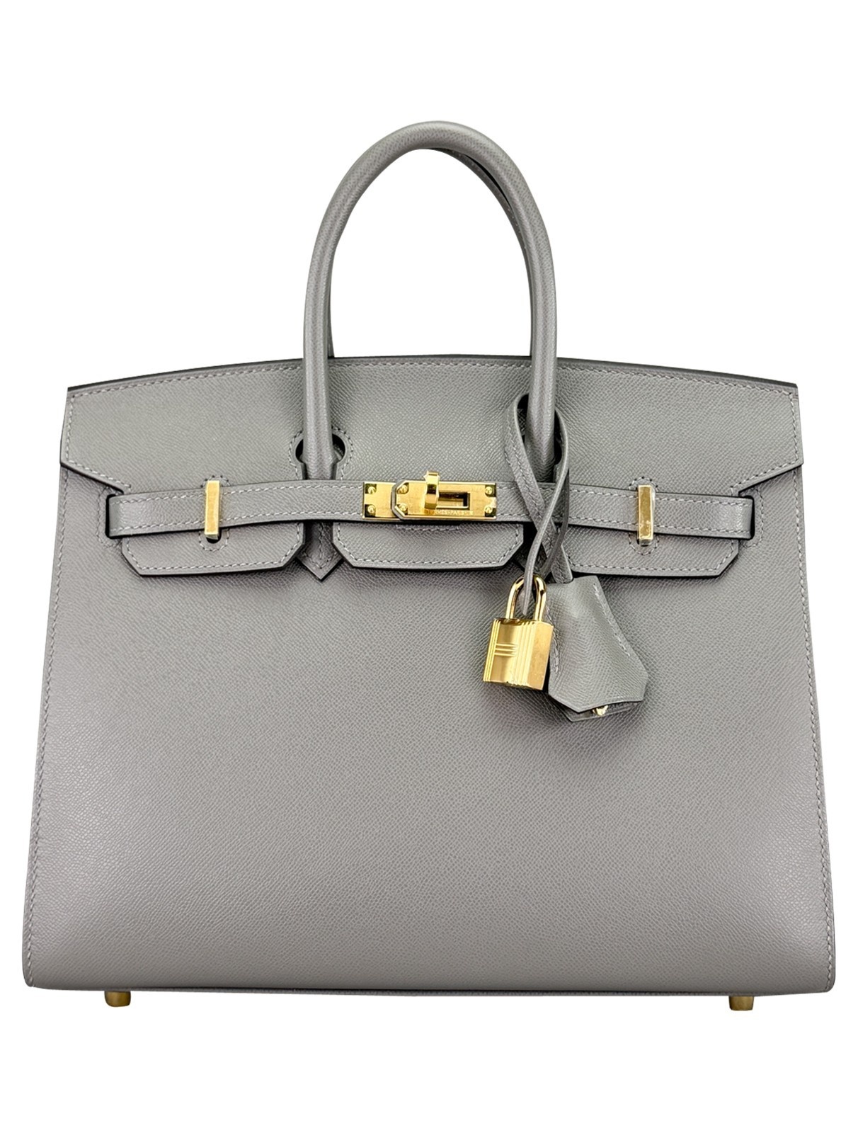 Hermes Birkin 25 Sellier Madame Gris Meyer Gold Hardware W Stamp 2024