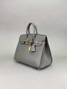 Hermes Birkin 25 Sellier Madame Gris Meyer Gold Hardware W Stamp 2024