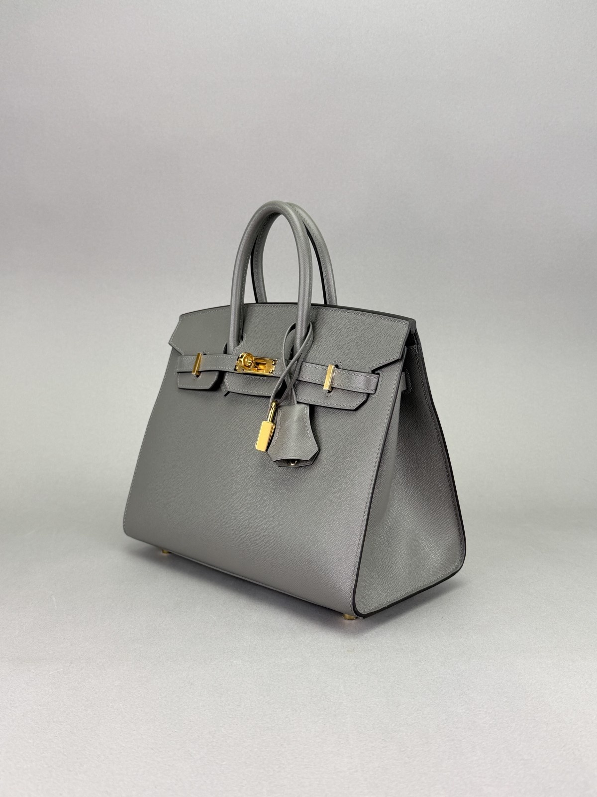 Hermes Birkin 25 Sellier Madame Gris Meyer Gold Hardware W Stamp 2024