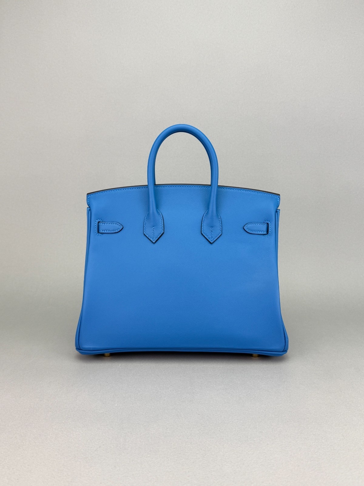 Hermes Birkin 25 Swift Blue Mykonos Gold Hardware K Stamp Full