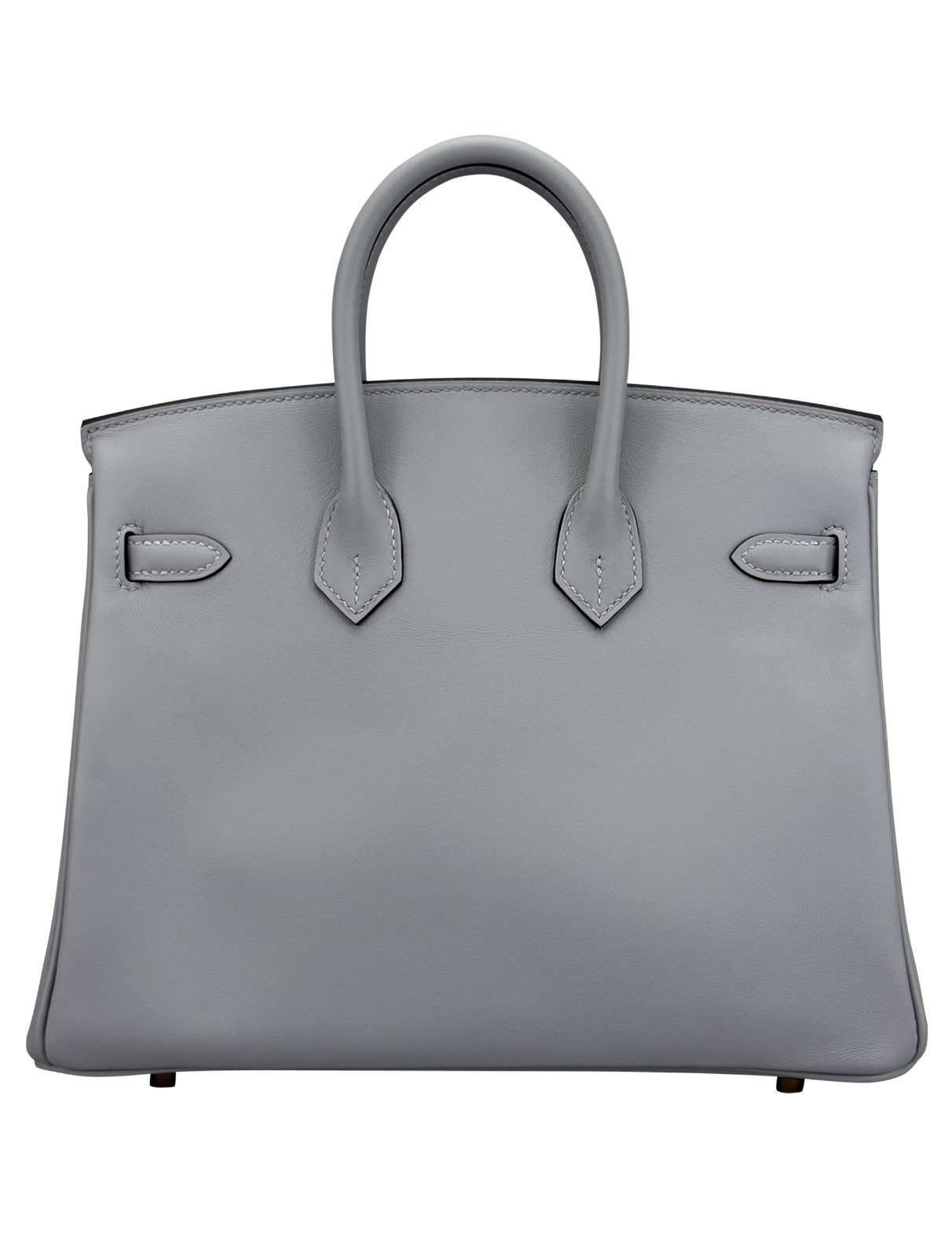 Hermes Birkin 25 Retourne Swift Gris Pantin Permabrass Hardware K Stamp
