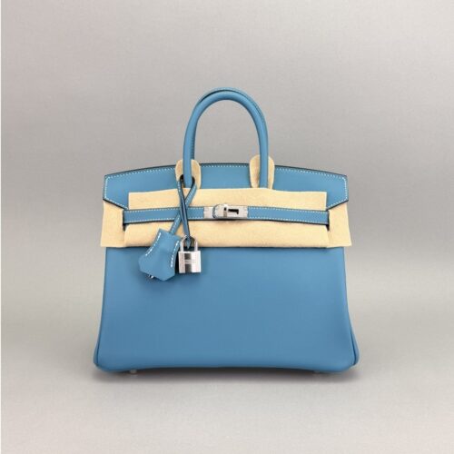 Hermes Birkin 25 Swift New Blue Jean Palladium Hardware G Stamp 2026