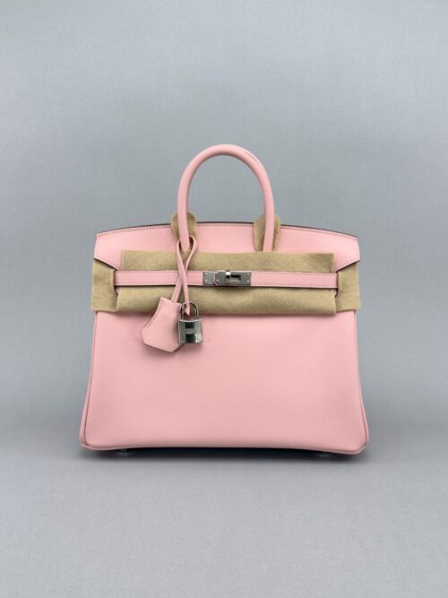 Hermes Birkin 25 Swift Rose Sakura Palladium Hardware K Stamp 2025