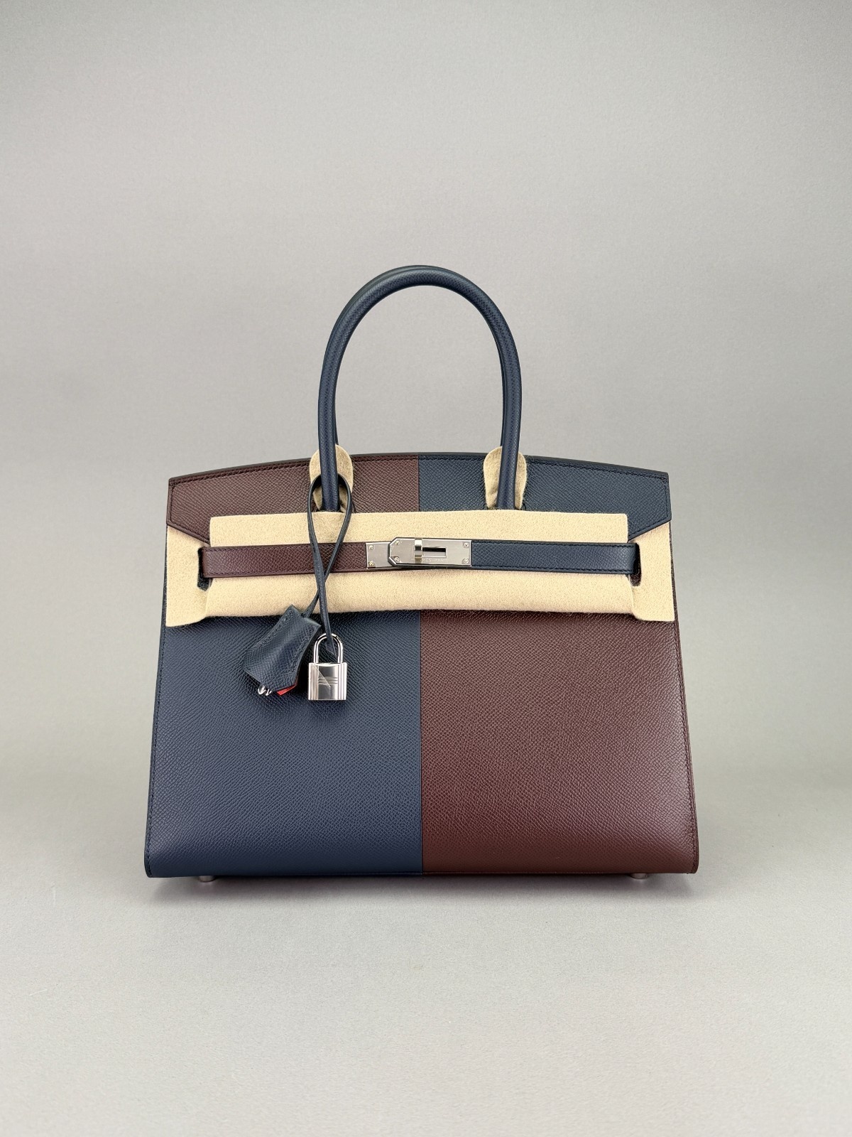 Hermes Birkin 30 Casaque Epsom Blue/Rouge/Rose Palladium Hardware U Stamp 2022
