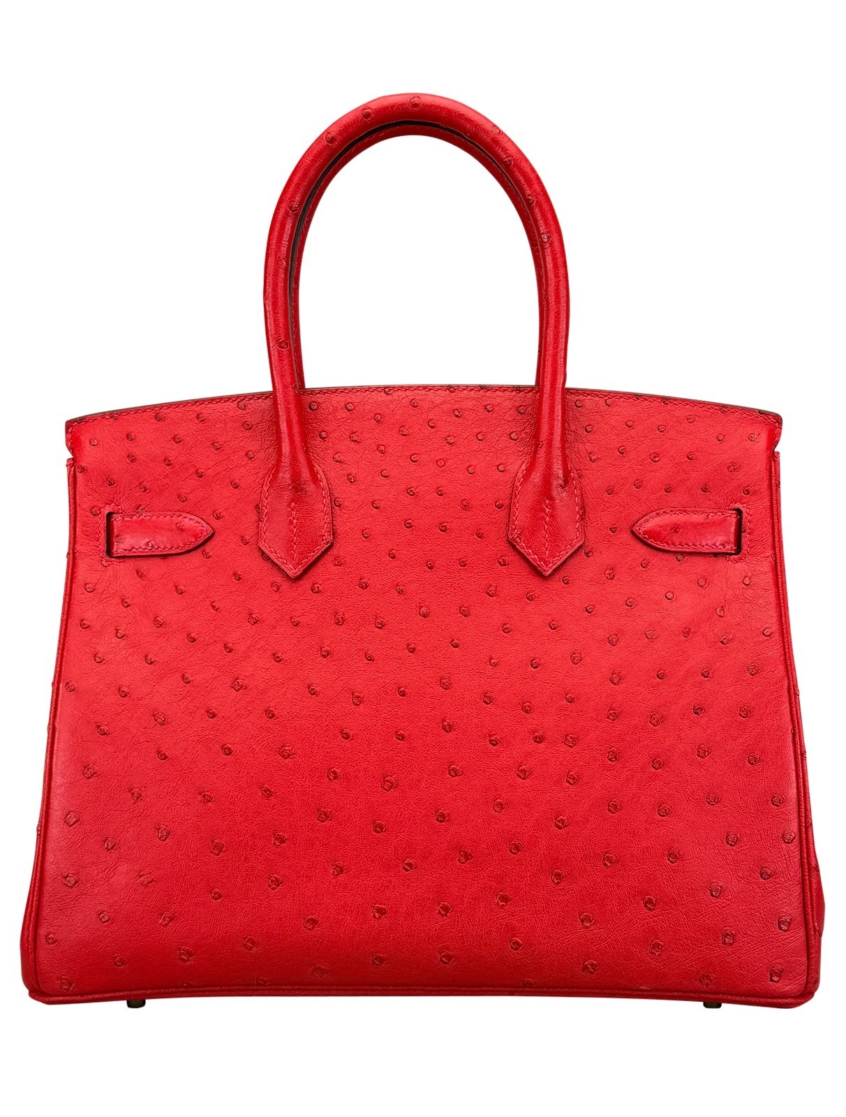 Hermes Birkin 30 Retourne Ostrich Braise Gold Hardware Preowned D Stamp