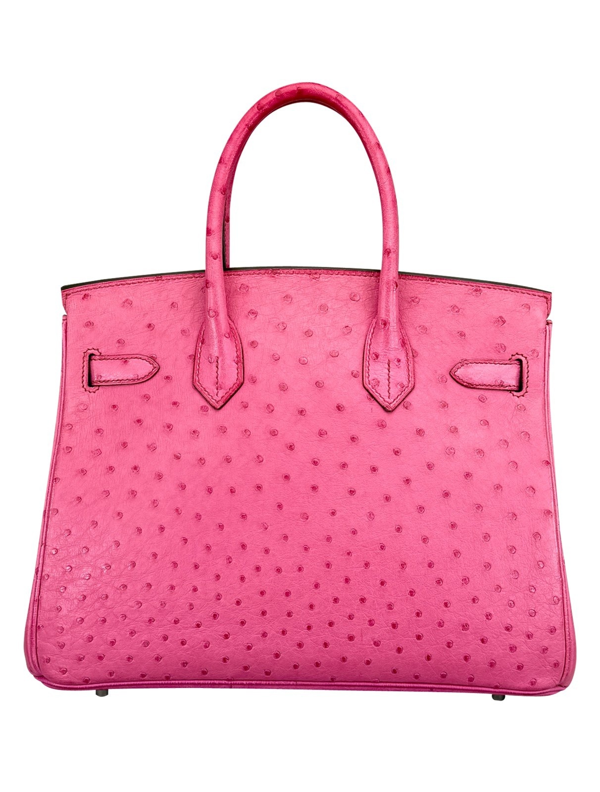 Hermes Birkin 30 Retourne Ostrich Fuchsia Pink Palladium Hardware Preowned M