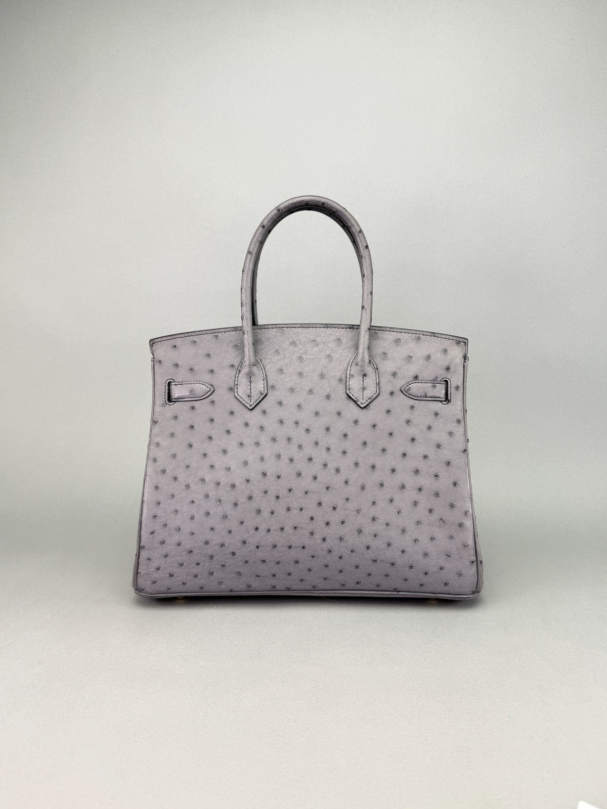 Hermes Birkin 30 Retourne Ostrich Gris Agate Gold Hardware X Stamp 2016