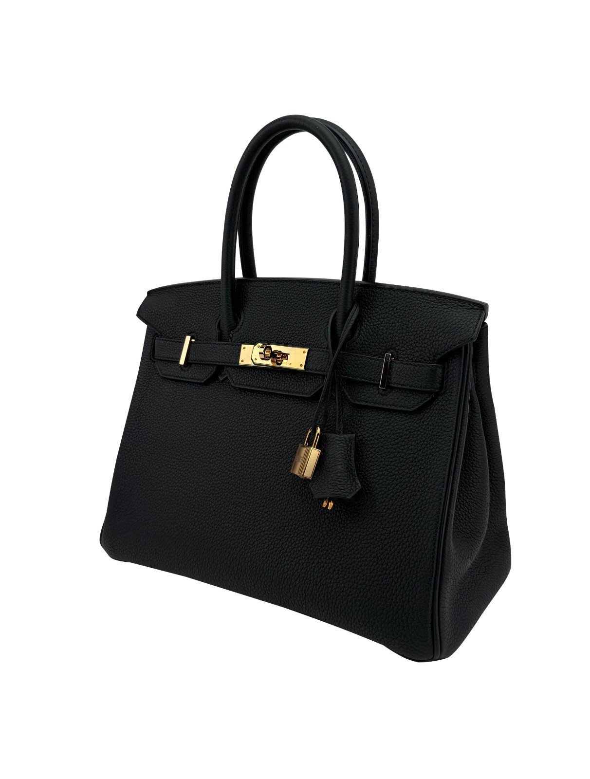 Hermes Birkin 30 Retourne Togo Black Rose Gold Hardware Preowned U Stamp