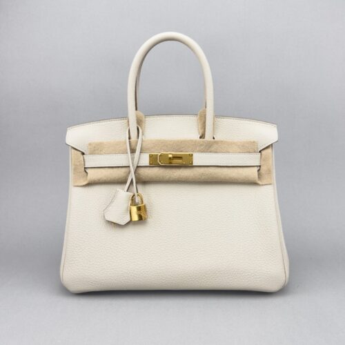 HERMES Birkin 30 Retourne Togo Craie Rose Gold Hardware Z Stamp