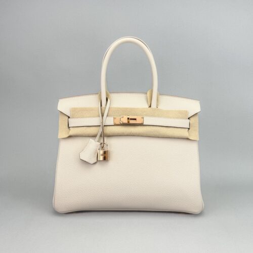 Hermes Birkin 30 Retourne Togo Craie Rose Gold Hardware Z Stamp 2022