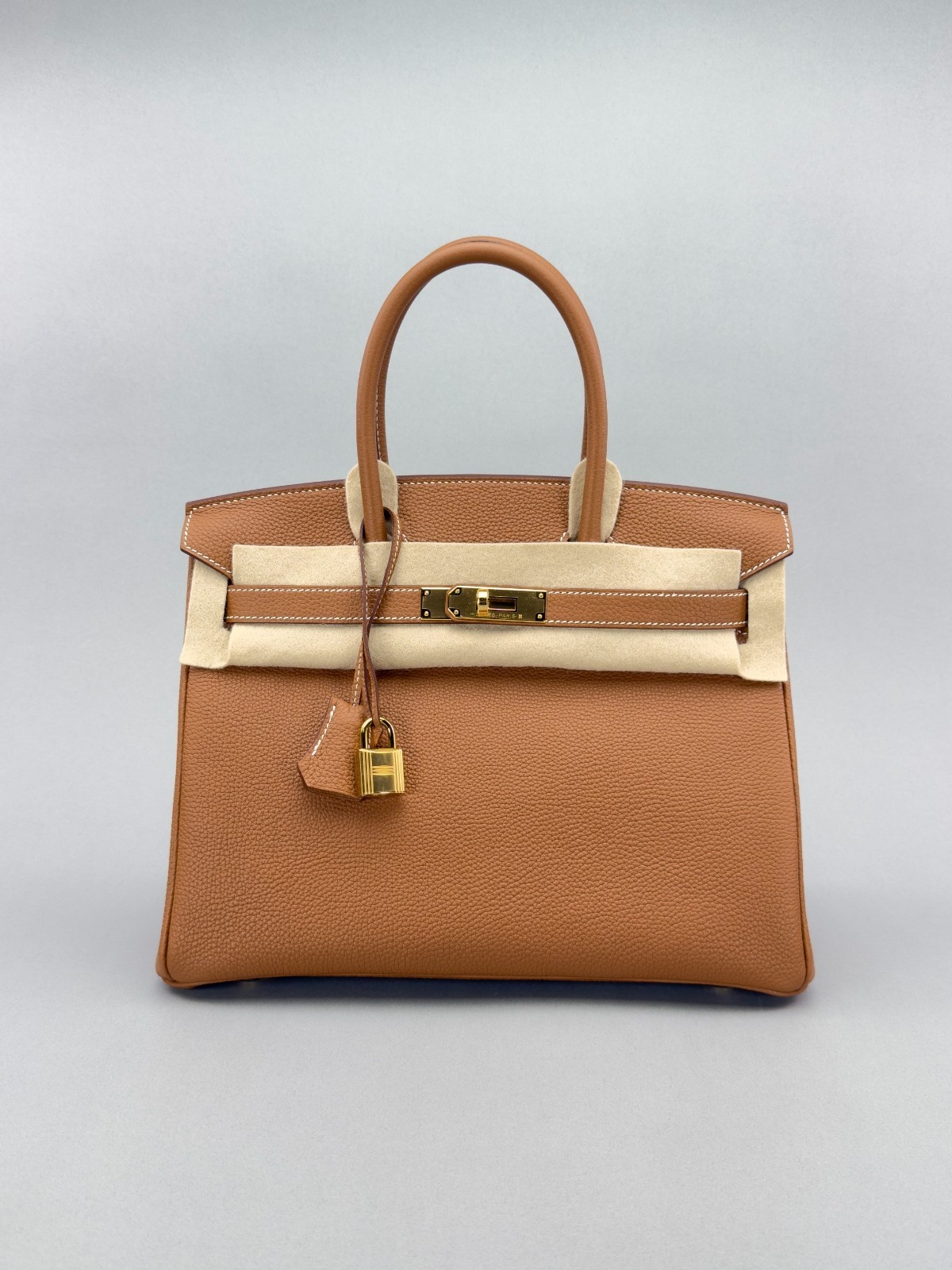 Hermes Birkin 30 Retourne Togo Gold Gold Hardware K Stamp Full