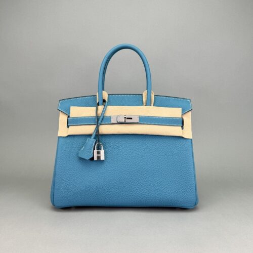 Hermes Birkin 30 Retourne Togo New Blue Jean Palladium Hardware K Stamp 2025