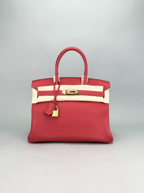 Hermes Birkin 30 Retourne Togo Rouge Casaque Gold Hardware Y Stamp 2020