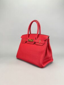Hermes Birkin 30 Retourne Togo Rouge Casaque Gold Hardware Y Stamp 2020