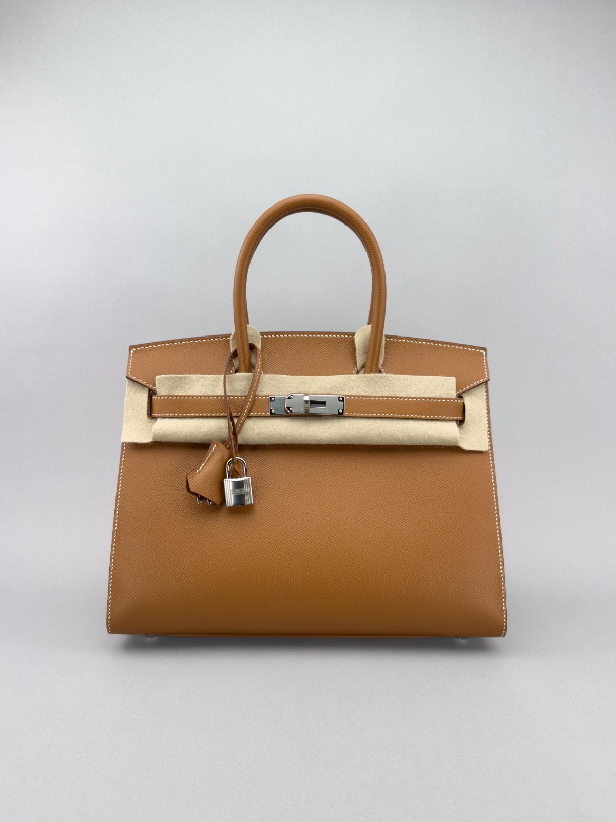 Hermes Birkin 30 Sellier Epsom Gold Palladium Hardware Preowned Z Stamp