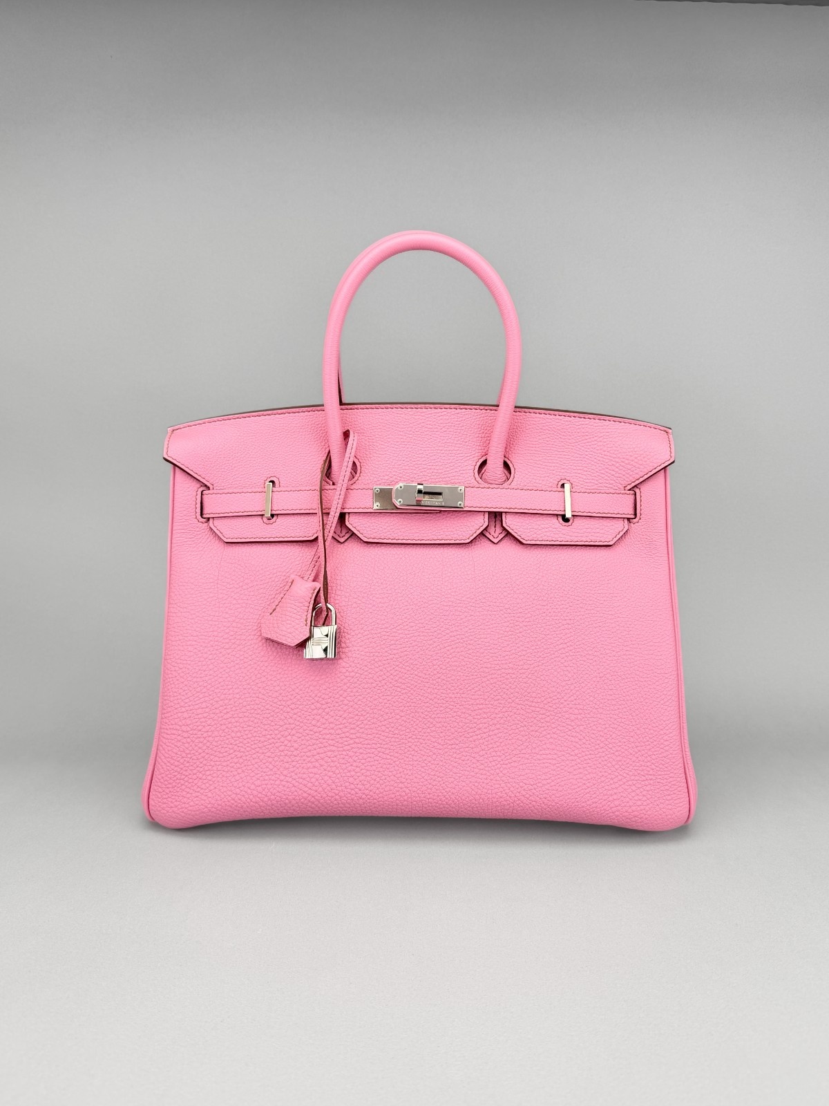 Hermes Birkin 35 Clemence Pink Bubblegum Palladium Hardware Preowned N Stamp