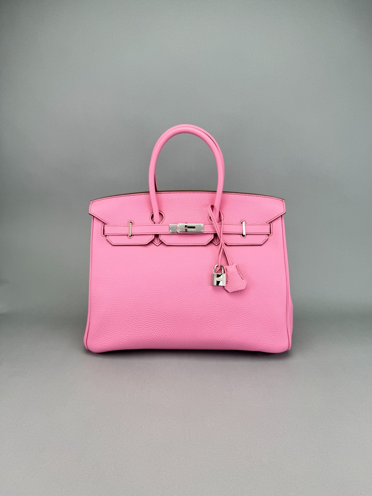 Hermes Birkin 35 Clemence Pink Bubblegum Palladium Hardware Preowned N Stamp