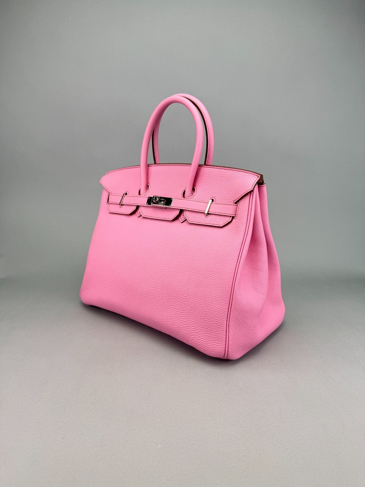 Hermes Birkin 35 Clemence Pink Bubblegum Palladium Hardware Preowned N Stamp