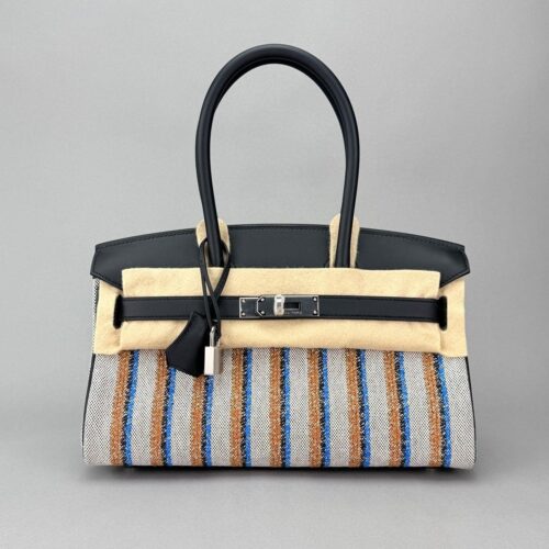 Hermes Birkin Shoulder 29 H Toile Black/ Ecru Palladium Hardware K Stamp 2025