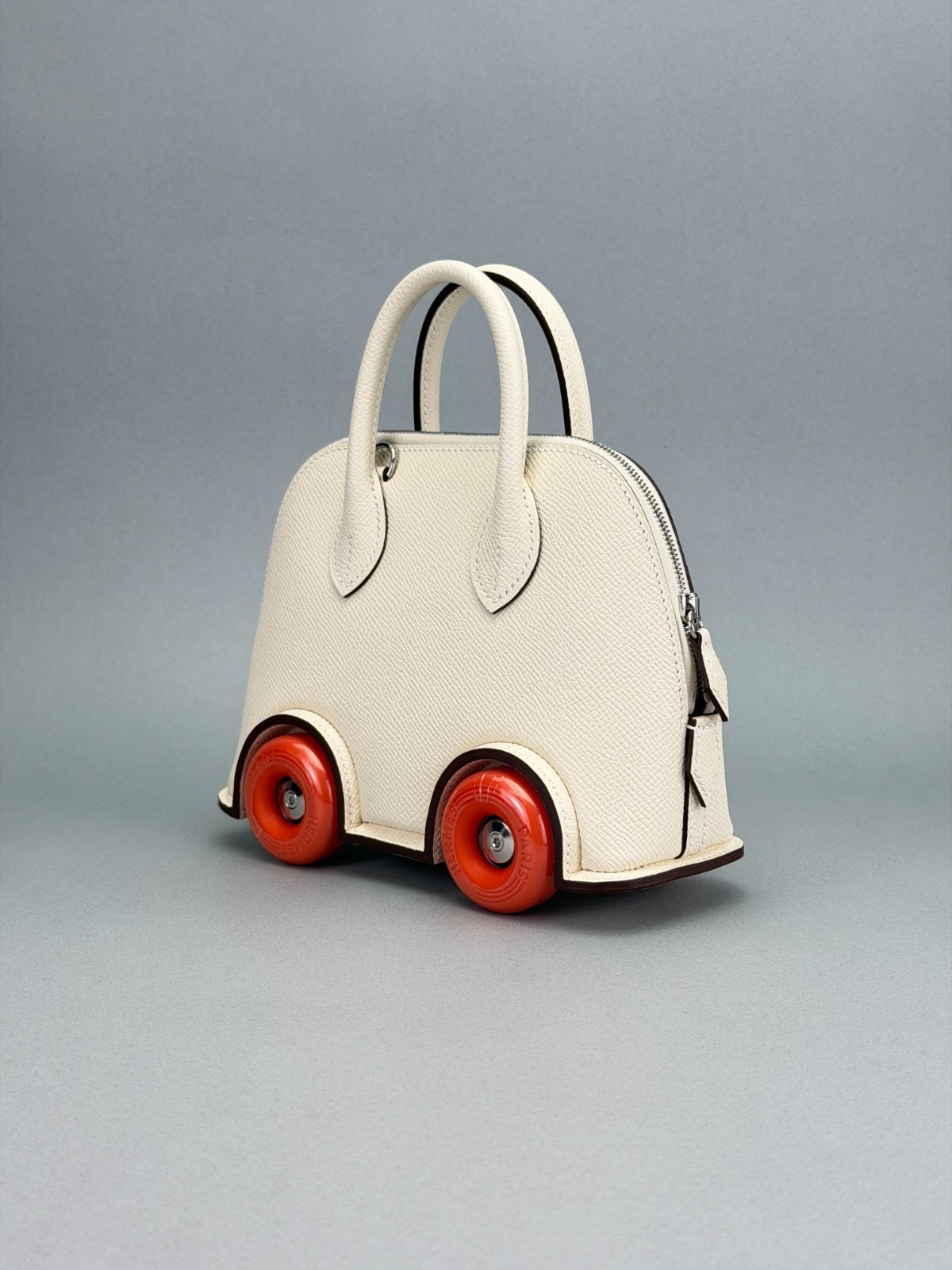 Hermes Bolide on Wheel 1932 Epsom Nata/Orange Palladium Hardware K Stamp 2025