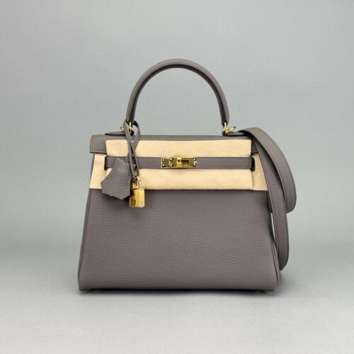 Hermes Kelly 25 Retourne Togo Gris Etain Gold Hardware K Stamp 2025