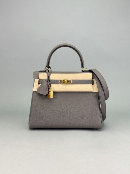 Hermes Kelly 25 Retourne Togo Gris Etain Gold Hardware K Stamp 2025