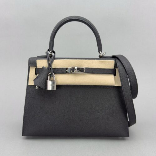 Hermes Kelly 25 Sellier Epsom Black/Noir Palladium Hardware K Stamp 2026