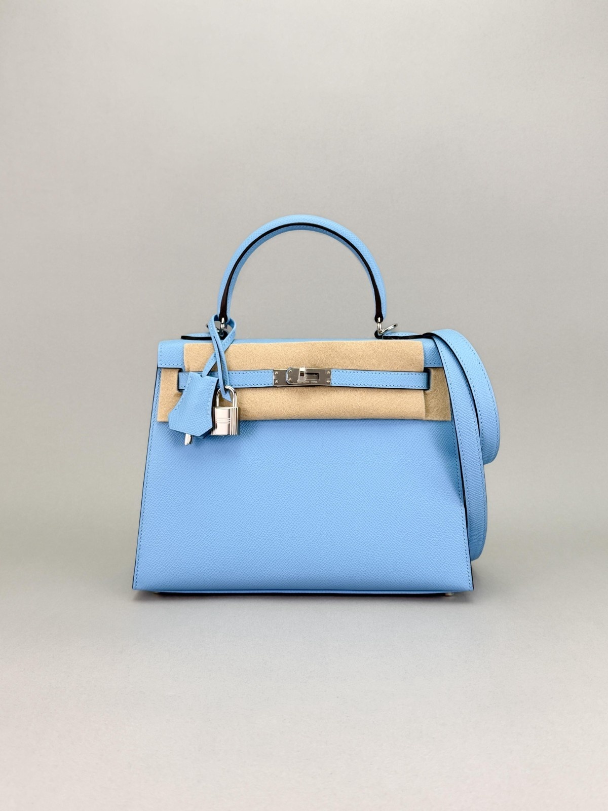 Hermes Kelly 25 Sellier Epsom Blue Celeste Palladium Hardware K Stamp 2025