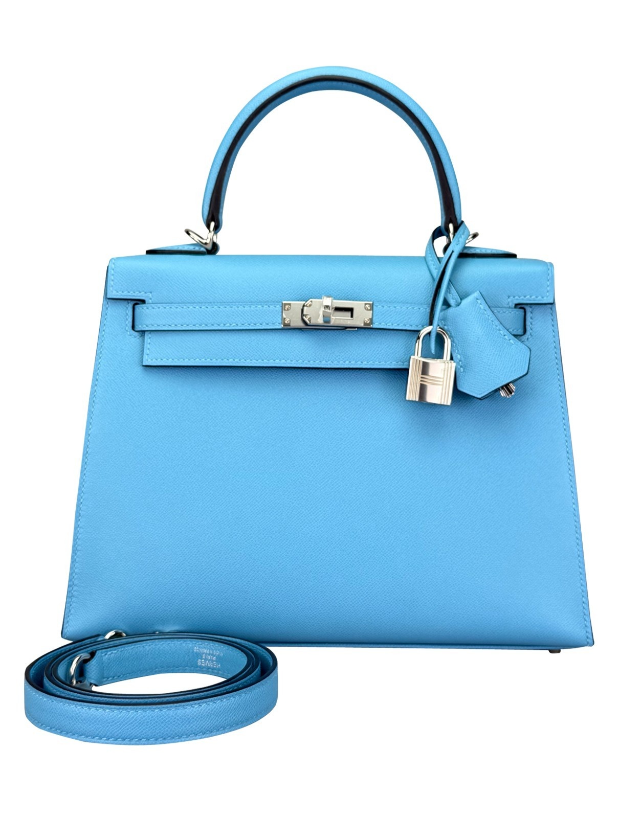 Hermes Kelly 25 Sellier Epsom Blue Du Nord Palladium Hardware W Stamp 2024