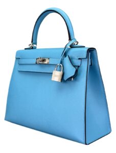 Hermes Kelly 25 Sellier Epsom Blue Du Nord Palladium Hardware W Stamp 2024